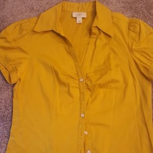 Loft Mustard button up shirt. Sz M